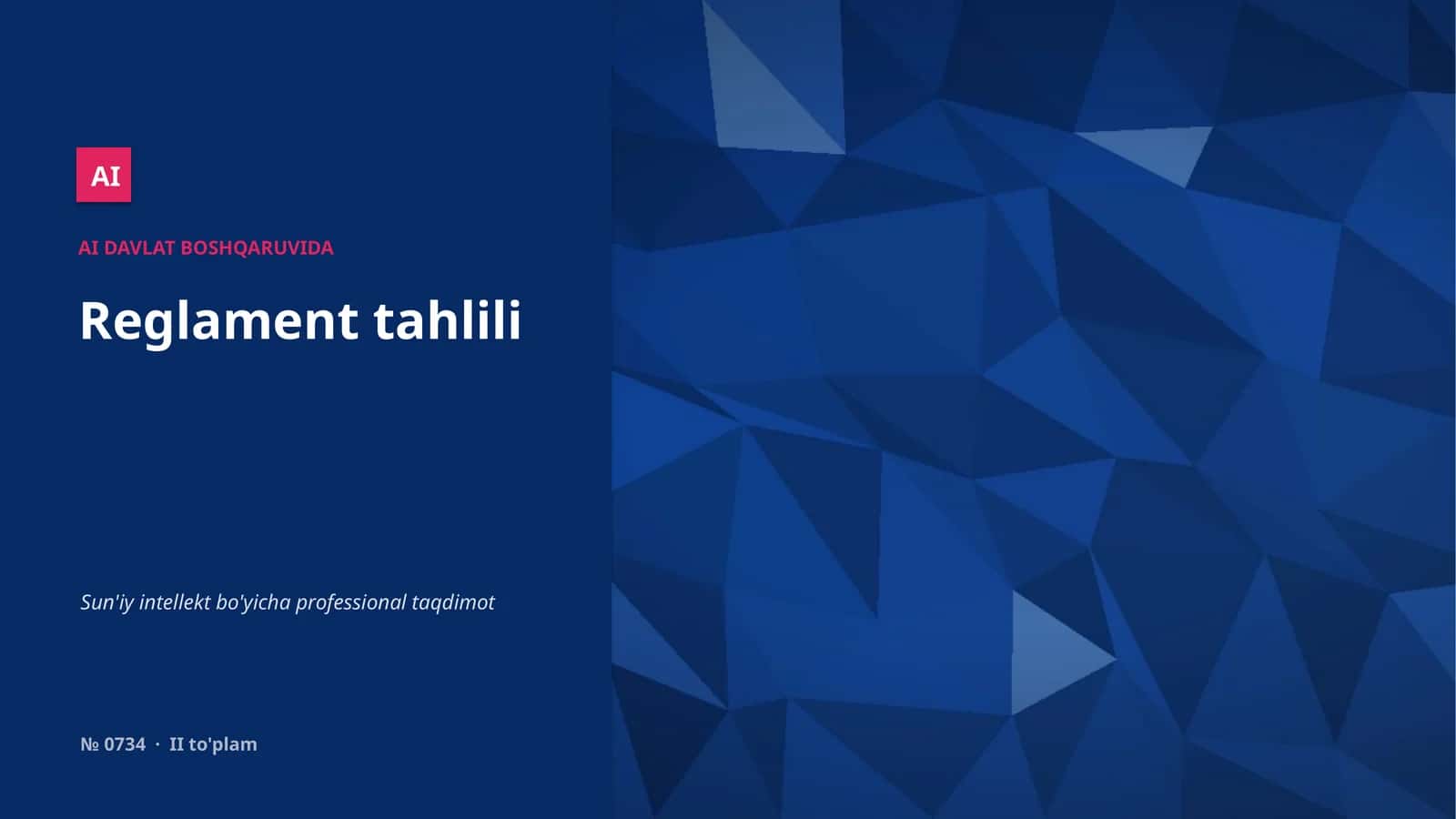 AI DAVLAT BOSHQARUVIDA Reglament tahlili