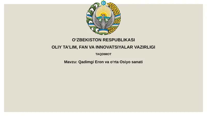 Qadimgi Eron va O'rta Osiyo san'ati