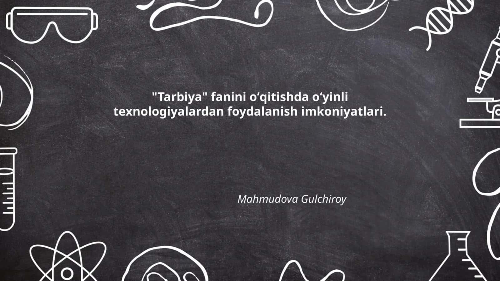 O'yinli texnologiyalar va Tarbiya fanini oʻqitish