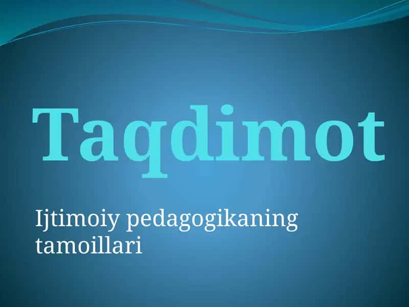 Ijtimoiypedagogikaningtamoillari