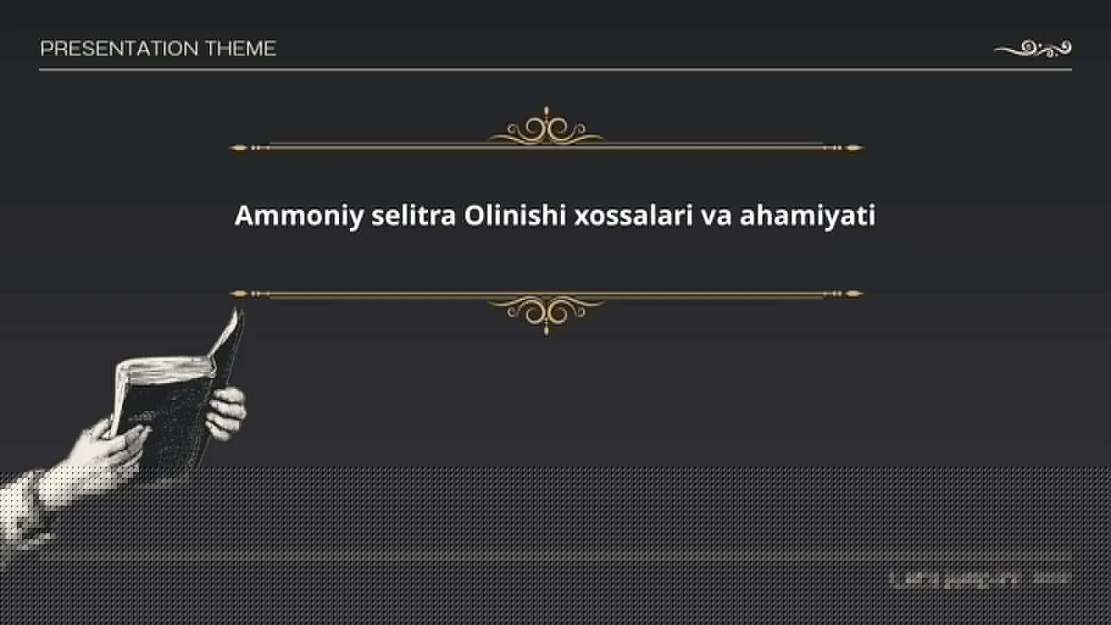 Ammoniy selitra Olinishi xossalari va ahamiyati