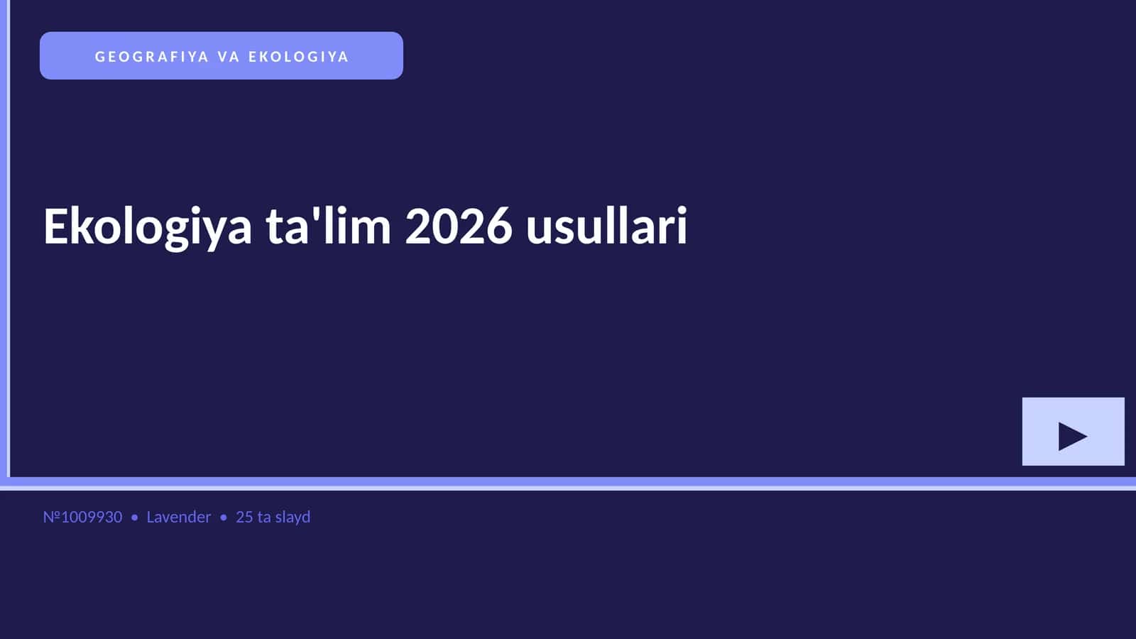 Ekologiya ta'lim 2026 usullari