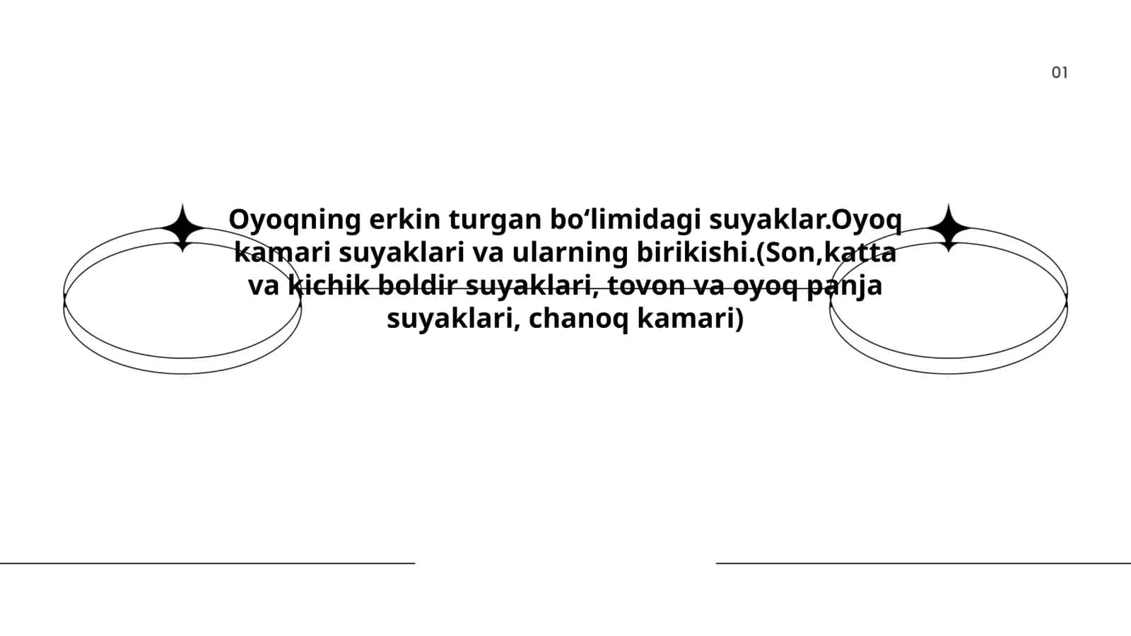 Oyoqning erkin turgan boʻlimidagi suyaklar
