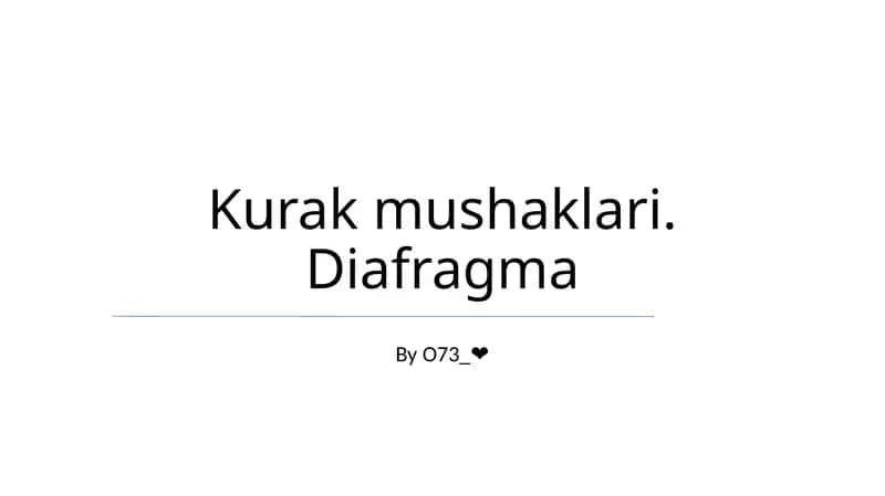 Kurak mushaklari. Diafragma