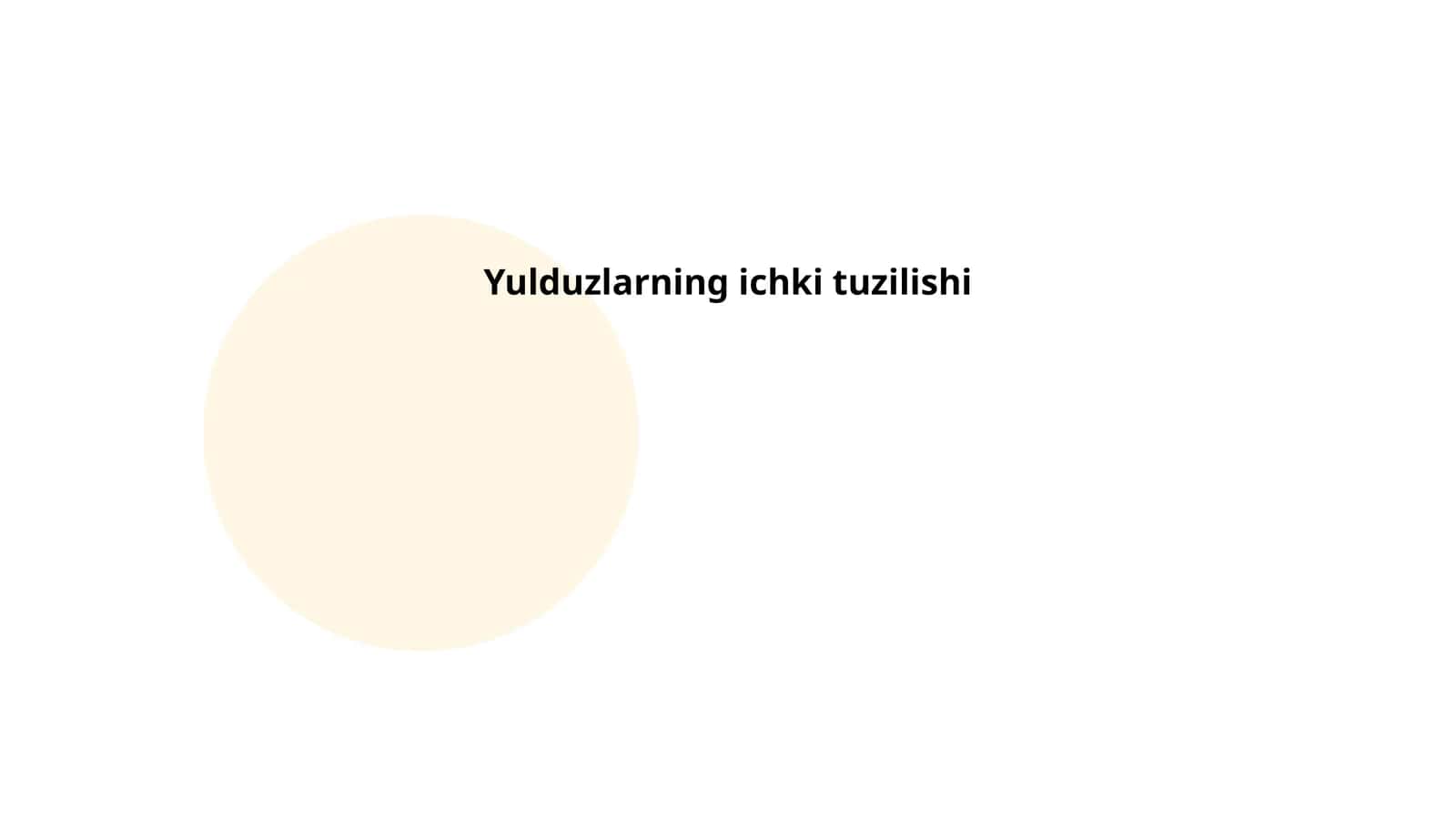 Yulduzlarning ichki tuzilishi