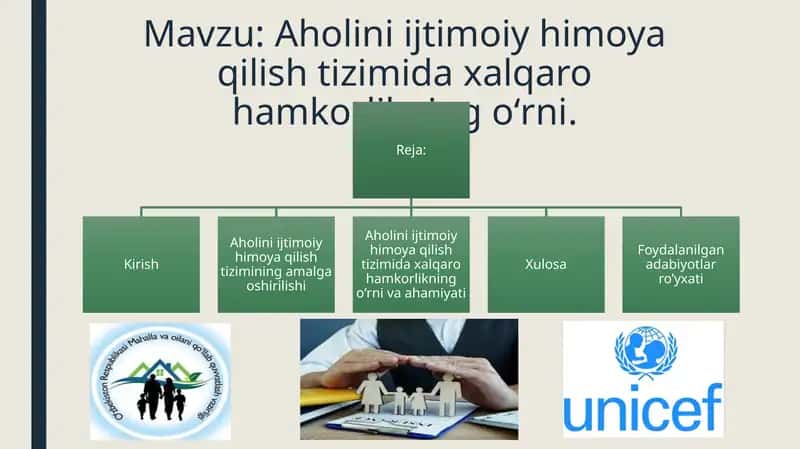 Aholini ijtimoiy himoya qilish tizimida xalqaro hamkorlikning oʻrni