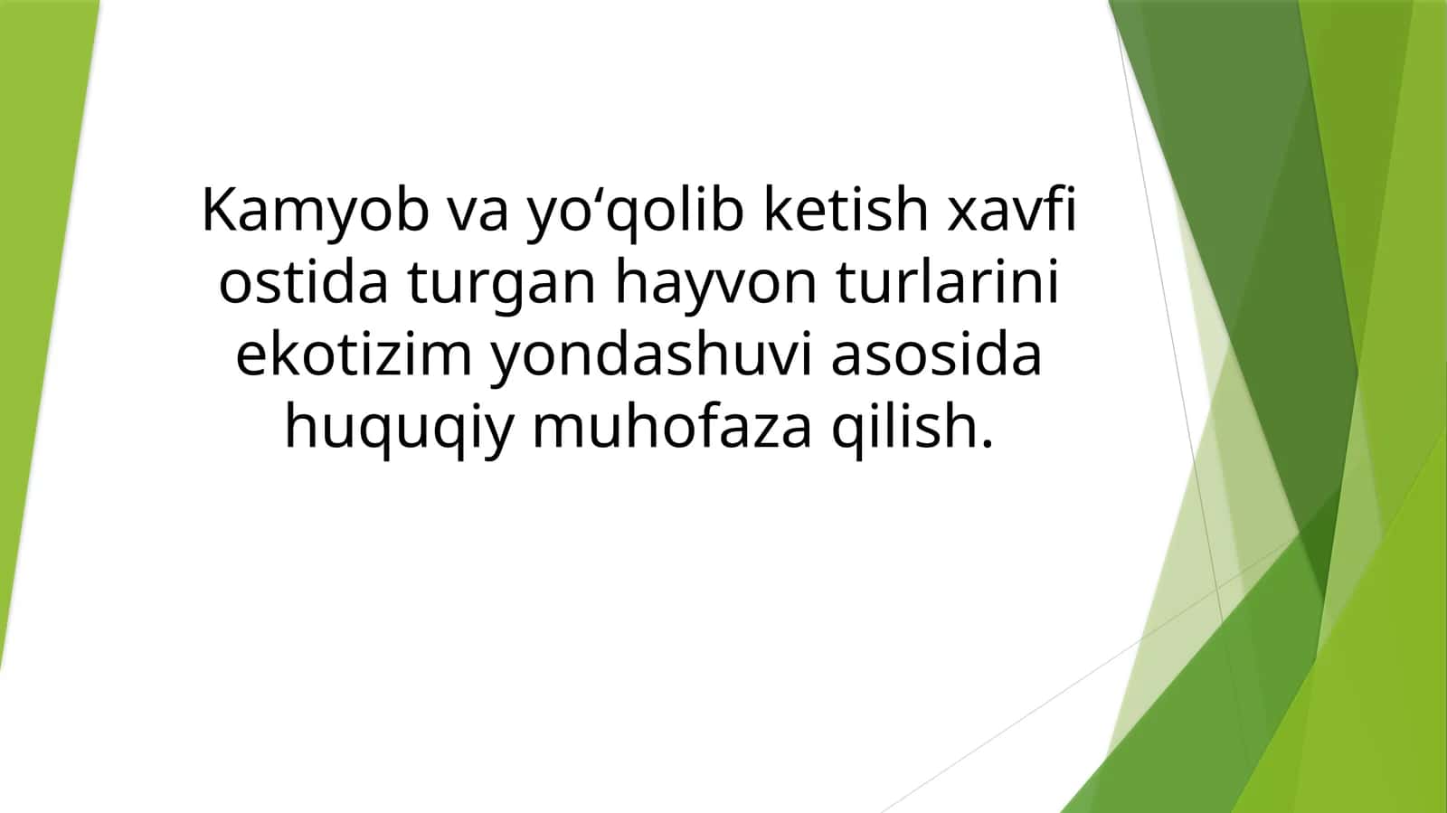 Kamyobvayoʻqolibketish xavfi ostidagi turarining ekotizim yondashi va asosi