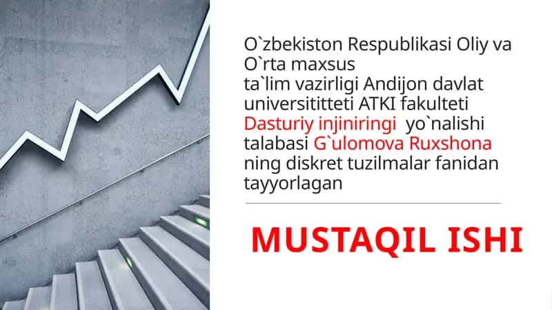 Dasturiy injiniringi yo`nalishi talabasi G`ulomova Ruxshona