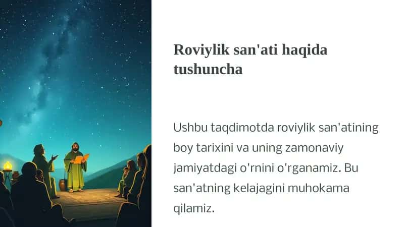 Roviylik san'ati haqida tushuncha
