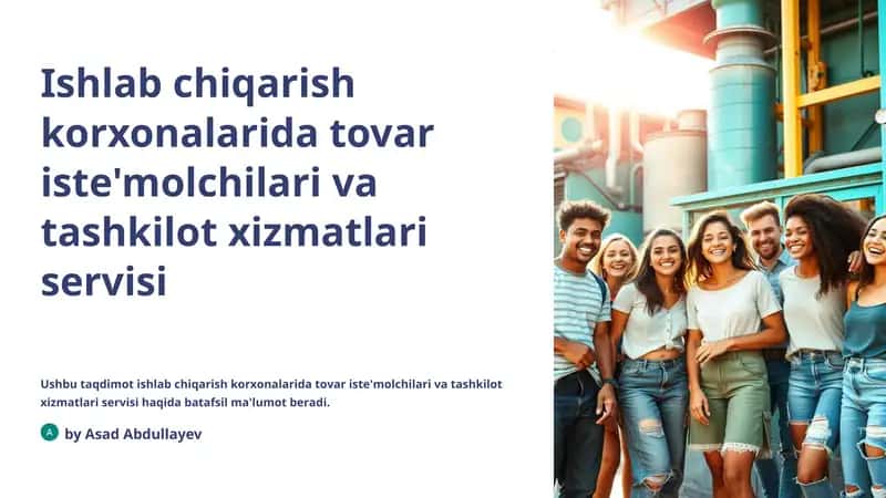 Tovar iste'molchilari va tashkilot xizmatlari servisi