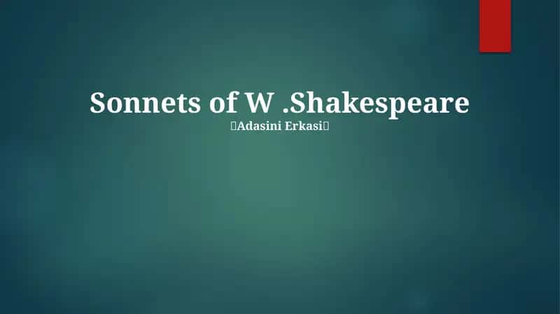 Sonnets of W.Shakespeare
