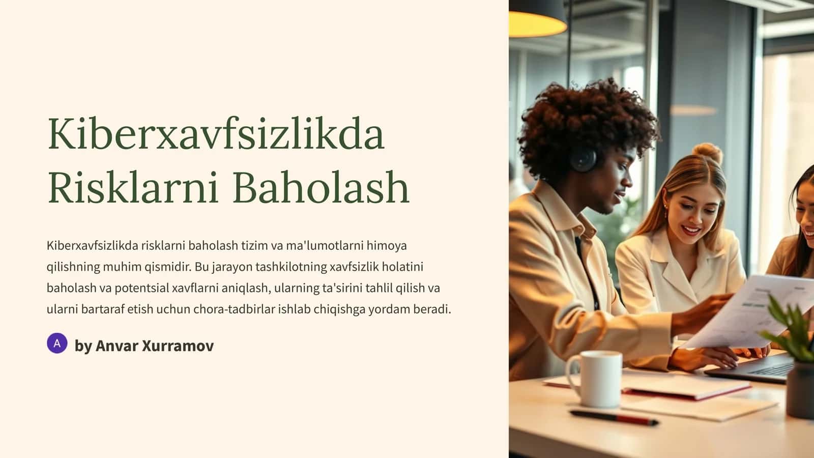 Kiberxavfsizlikda Risklarni Baholash