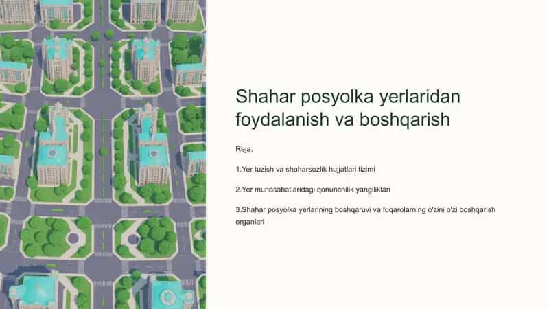 Yer tuzish va shaharsozlik hujjatlari tizimi