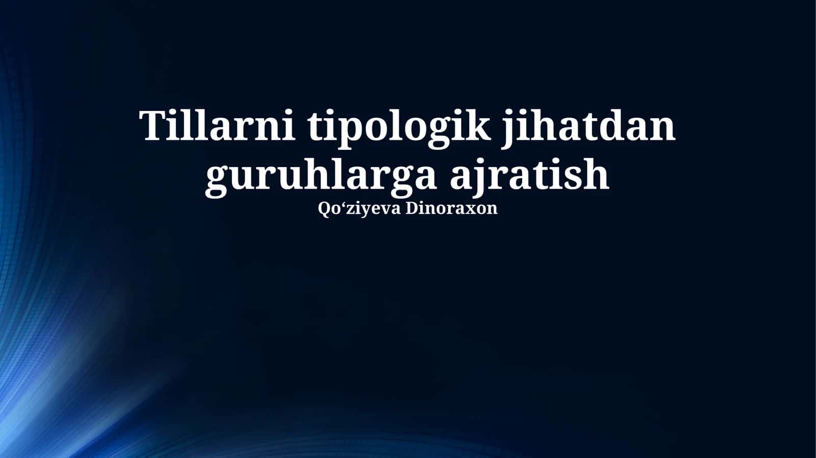 Til Tipologiyasi