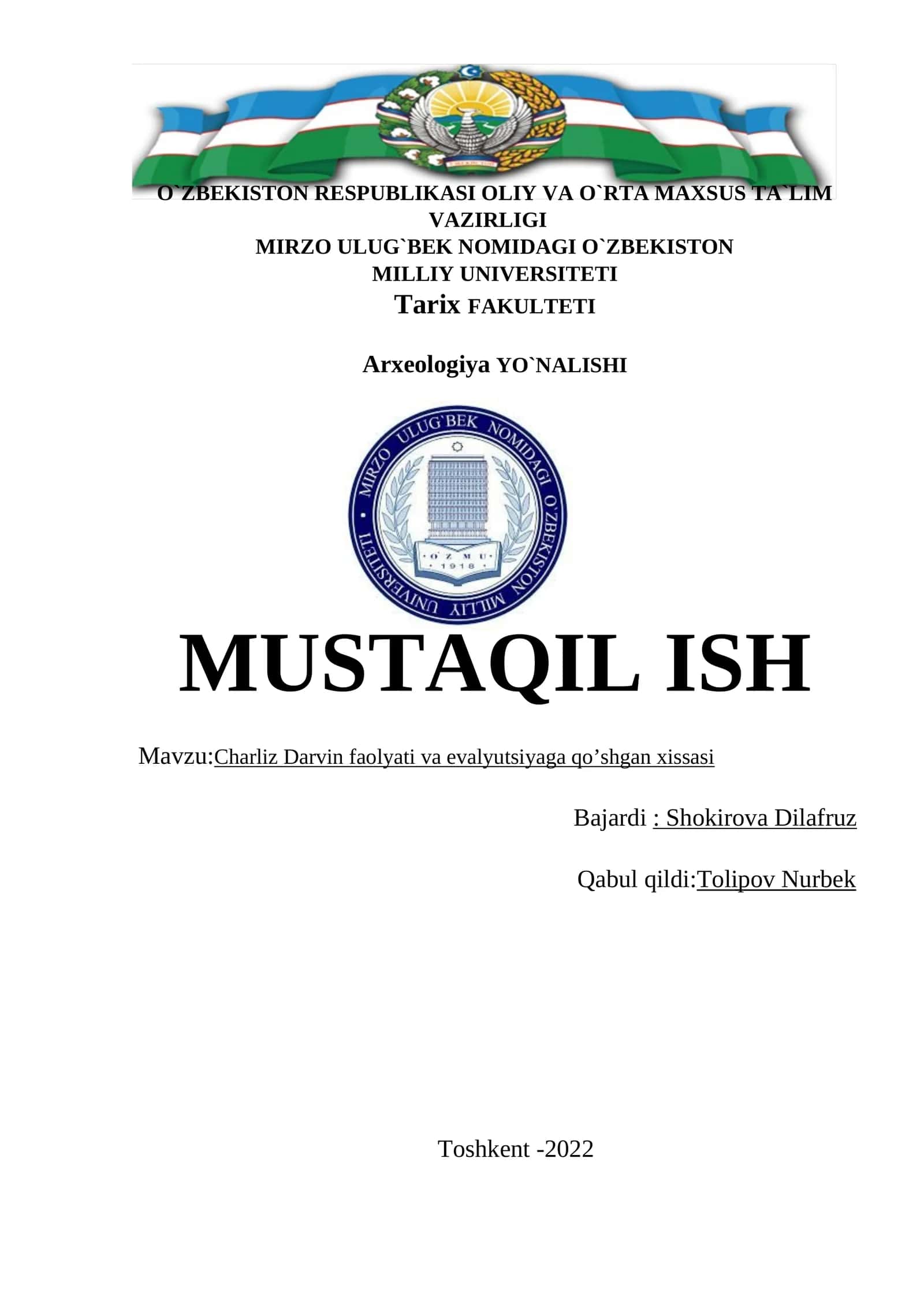 Charliz Darvin faolyati va evalyutsiyaga qo’shgan xissasi