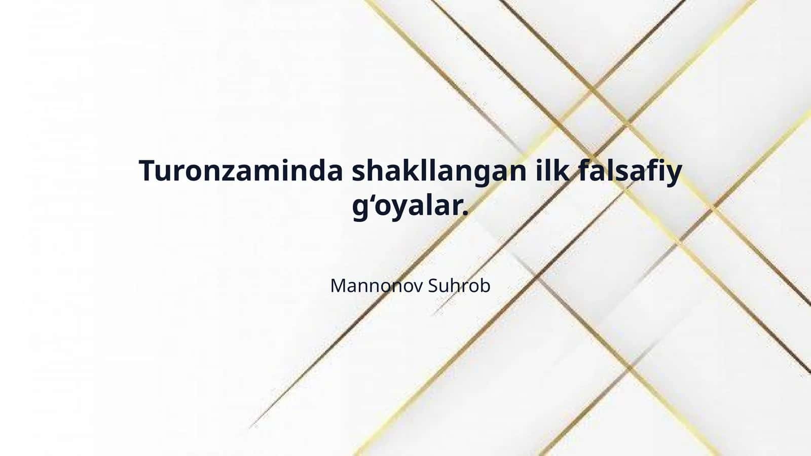Turonzaminda shakllangan ilk falsafiy g‘oyalar.