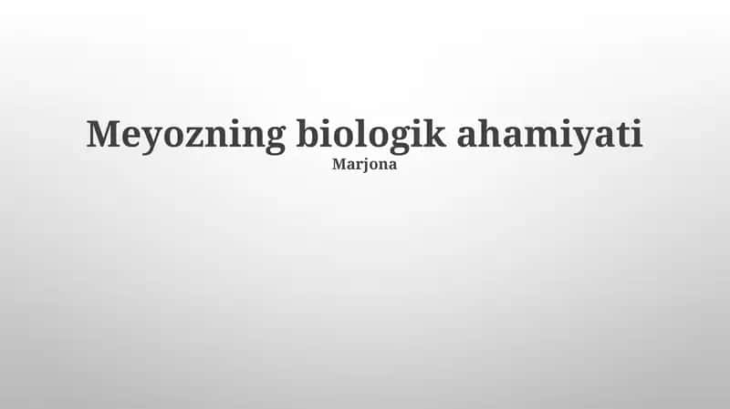 Mayozning biologik ahamiyati