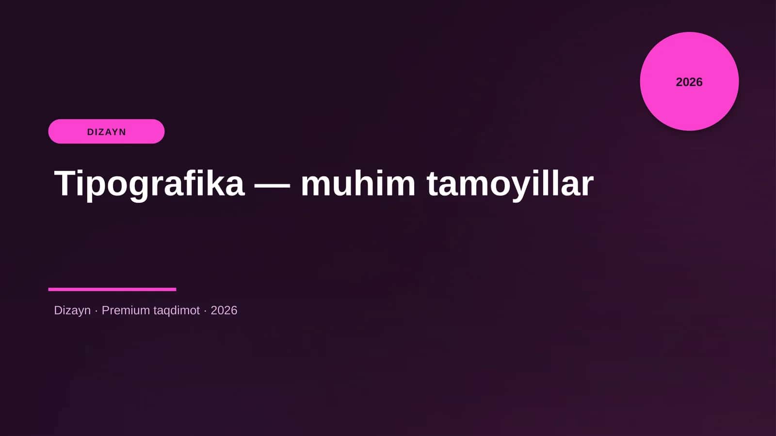 Tipografika — muhim tamoyillar
