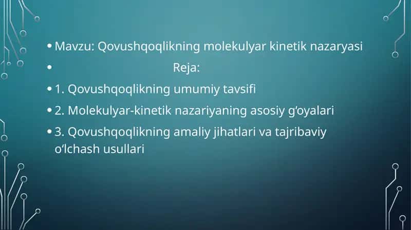 Qovushqoqlikning molekulyar kinetik nazaryasi