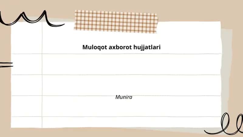 Muloqot axborot hujjatlari