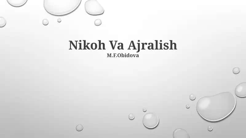 Nikoh Va Ajralish