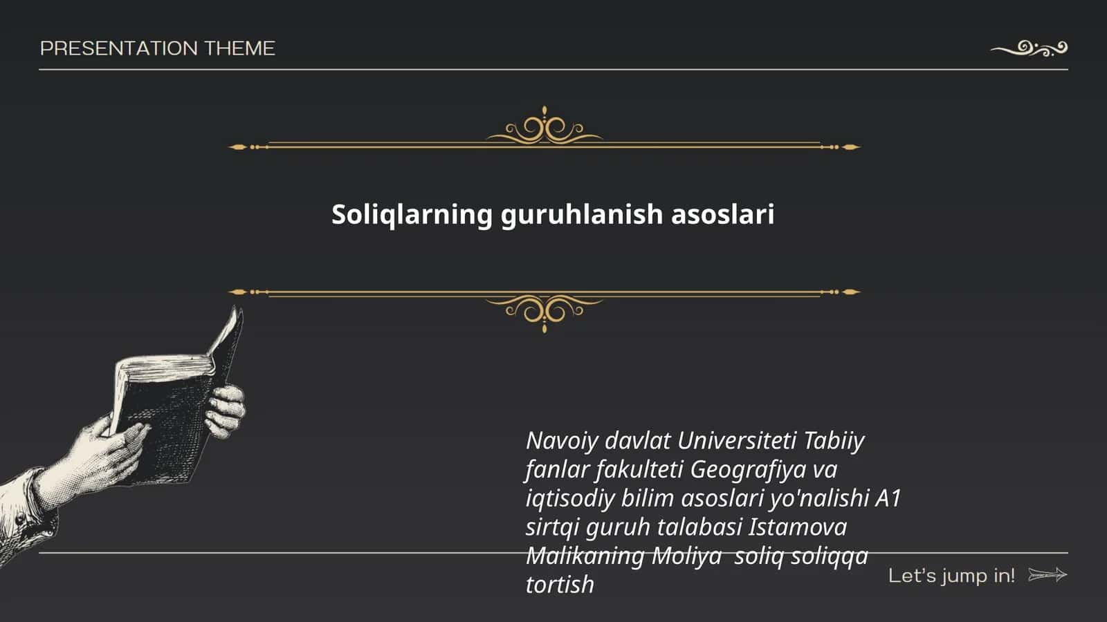 Soliqlarning guruhlanish asoslari