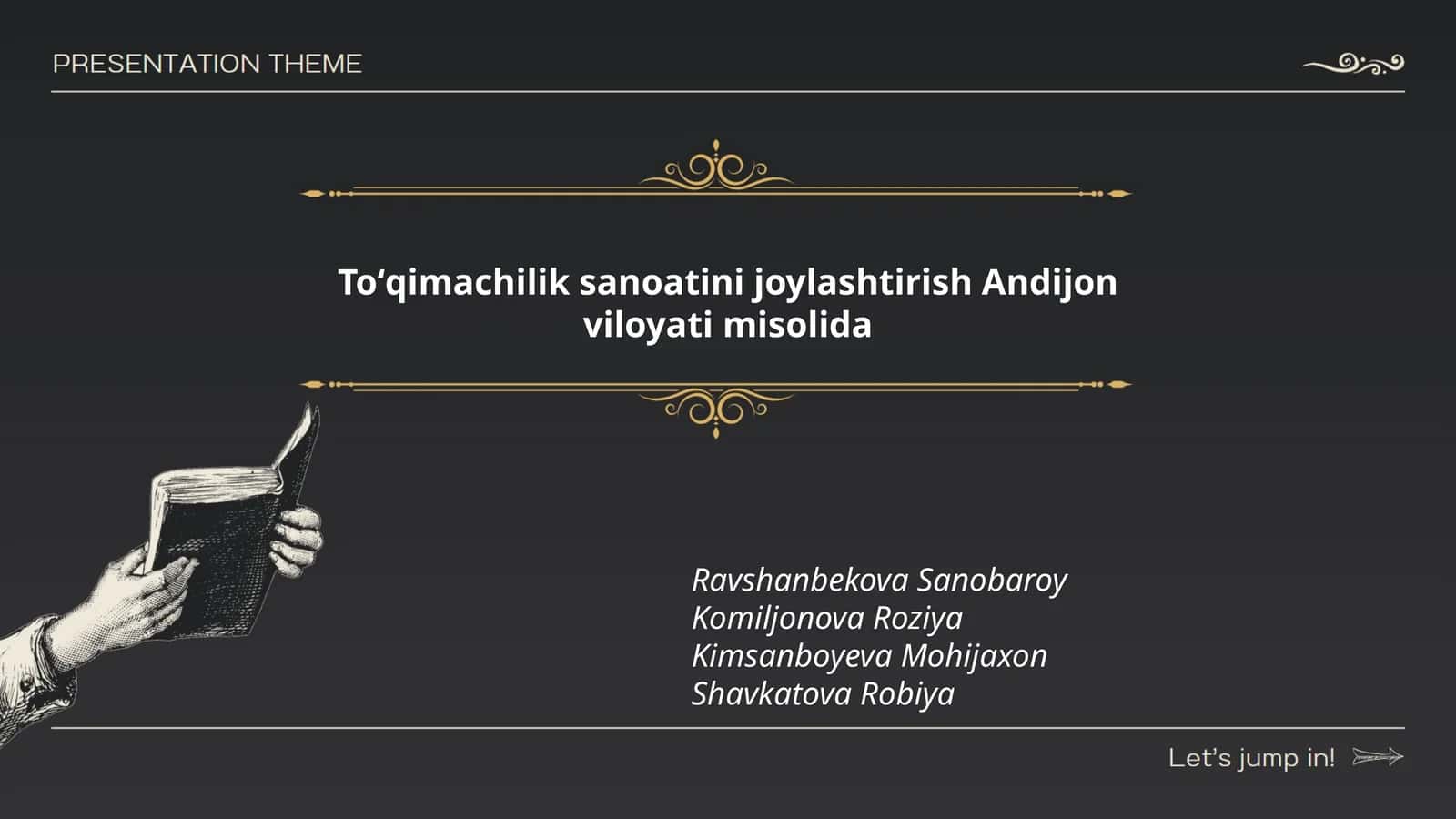 Toʻqimachilik sanoatini joylashtirish Andijon viloyati misolida