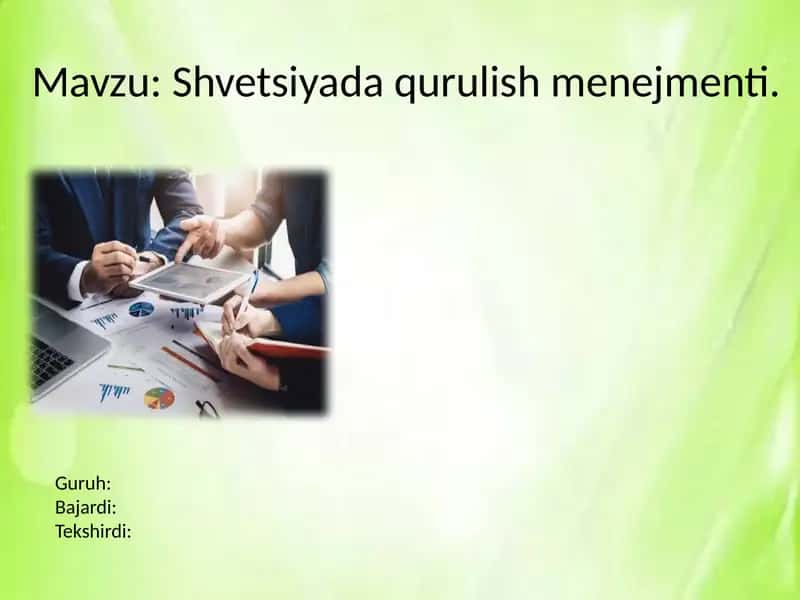 Shvetsiyada Qurilish Menejmenti