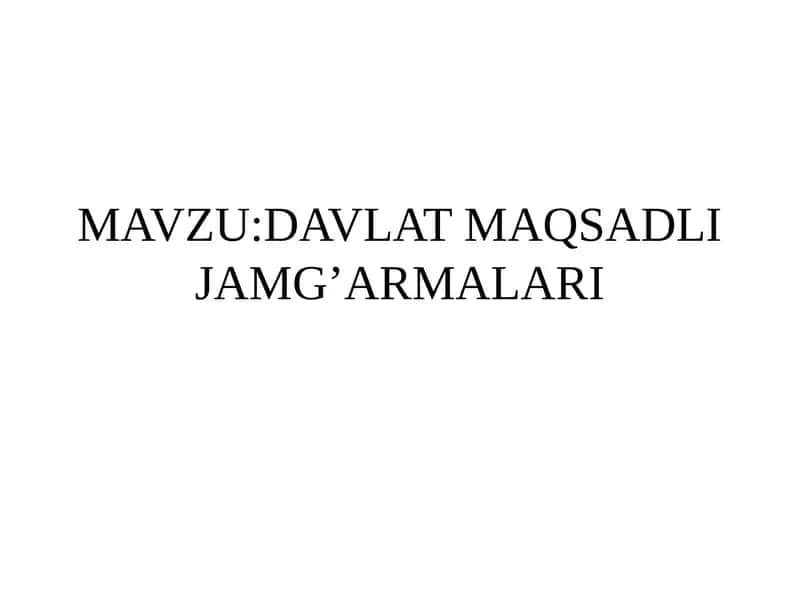 Davlat Maqsadli Jamg'armalari