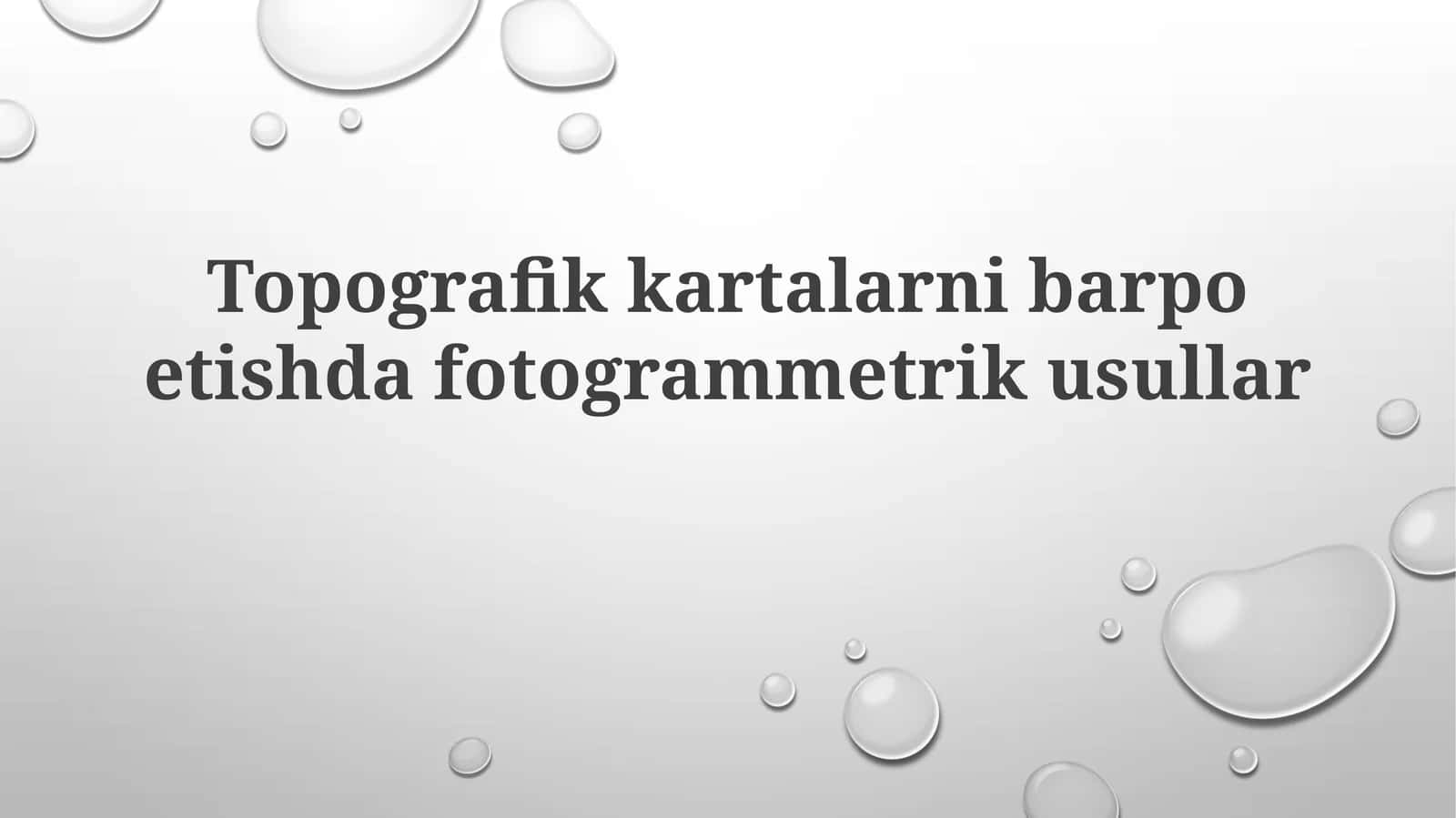 Fotogrammetrik usullar
