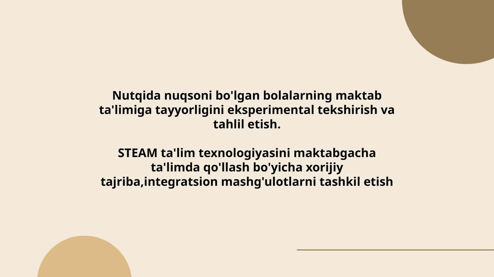 Nutqida nuqsoni bo'lgan bolalarning maktab ta'limiga tayyorligini eksperimental tekshirish va tahlil etish