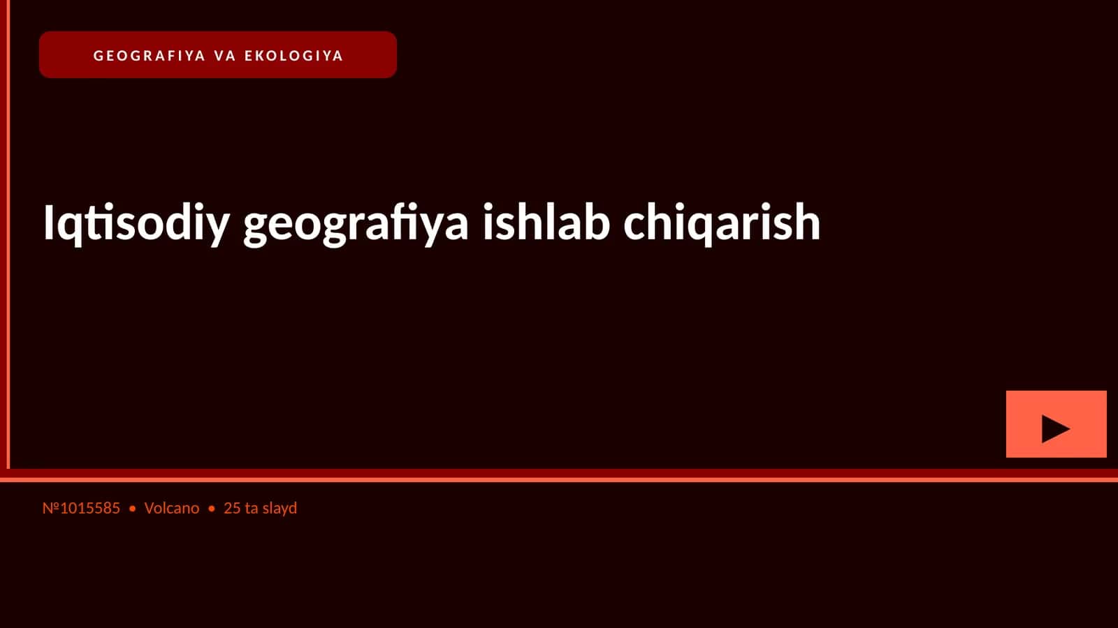 GEOGRAFIYA VA EKOLOGIYA