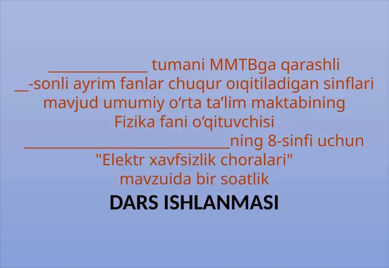 Elektrxavfsizlik choralari