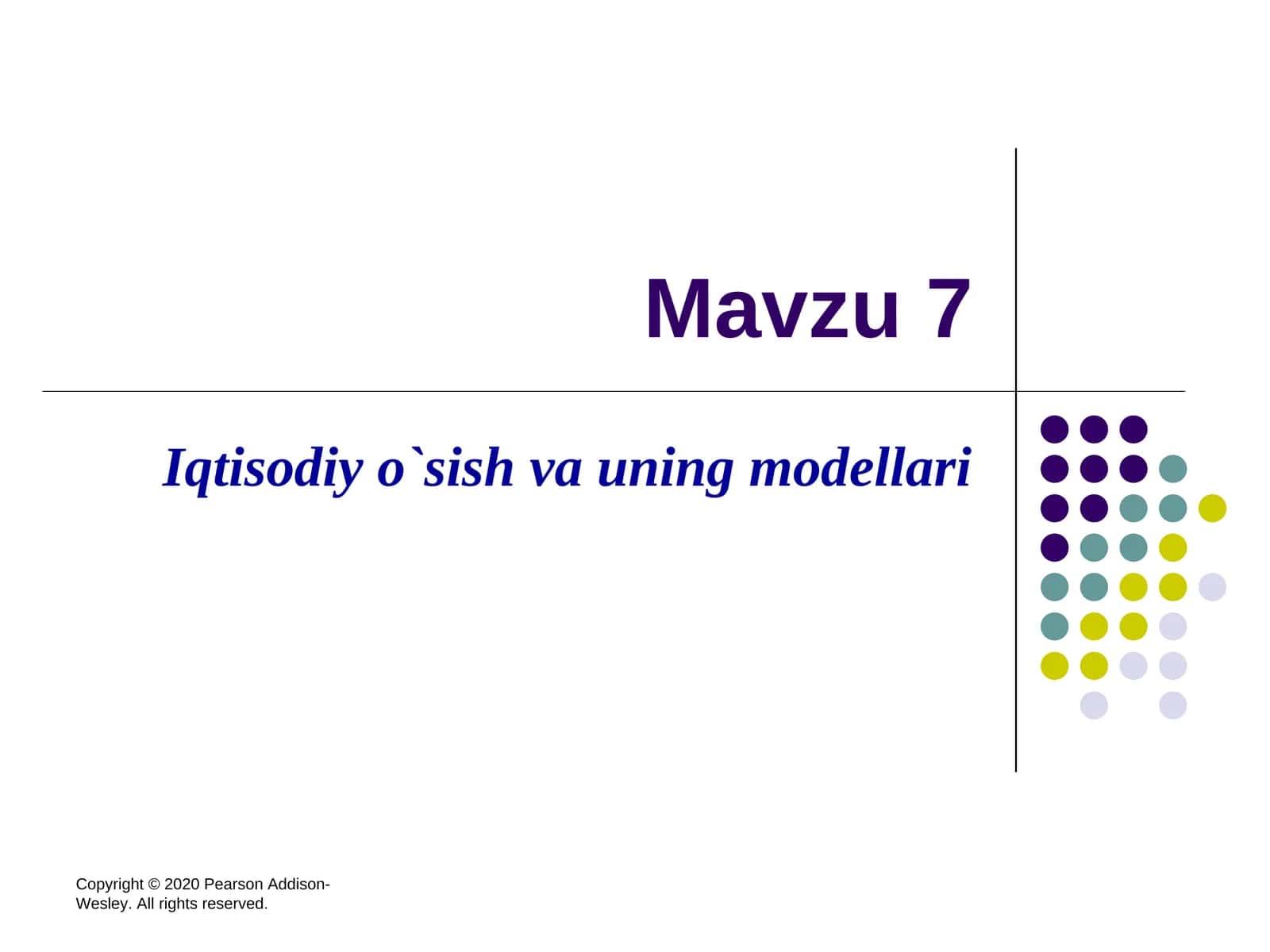 Iqtisodiy o`sish va uning modellari