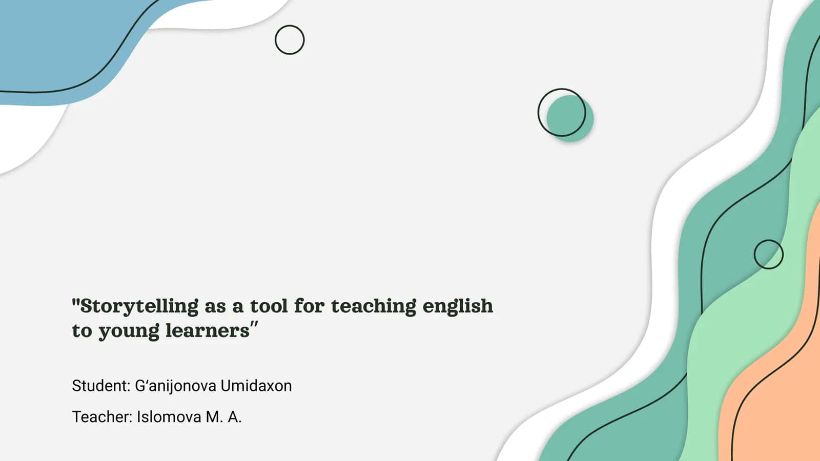 Storytelling as a tool for teaching english to young learners