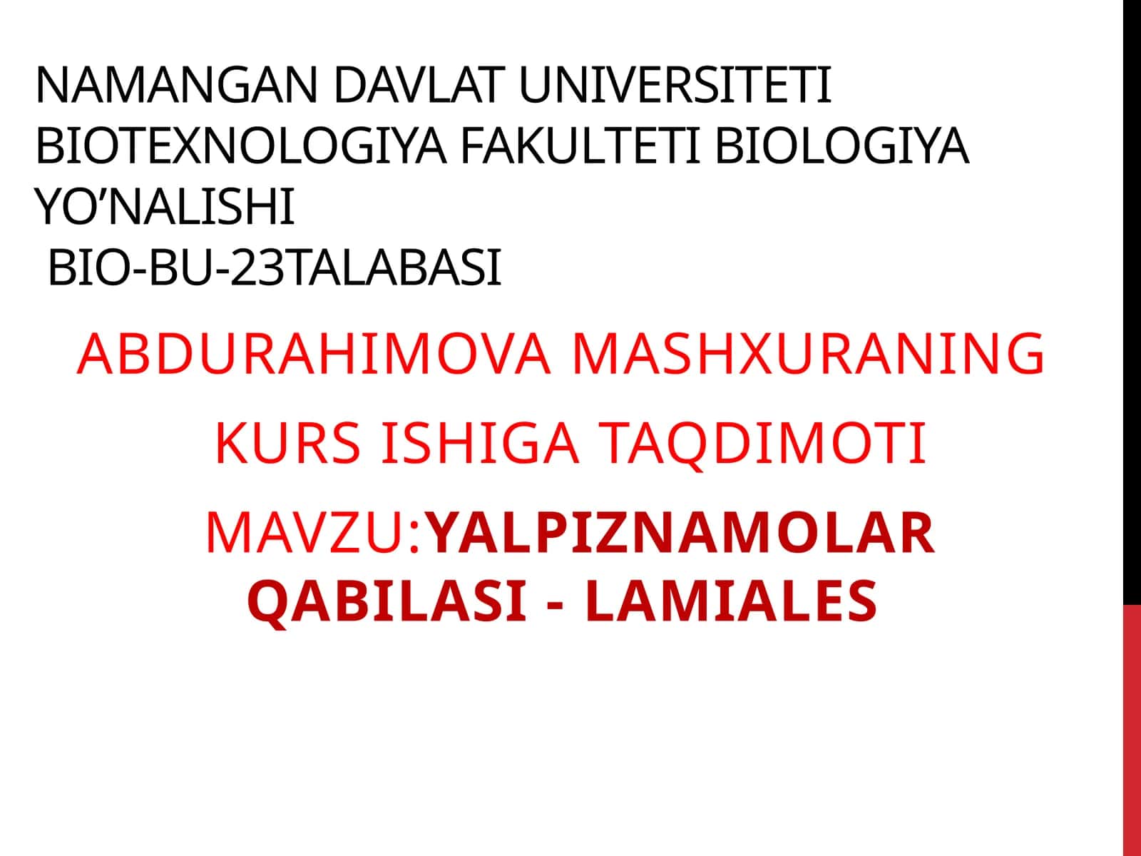 Yalpiznamolar qabilasi - Lamiales