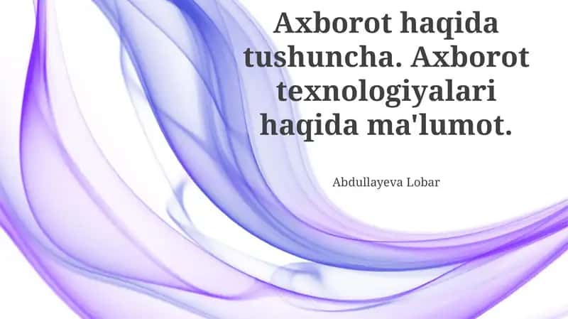 Axborot texnologiyalari