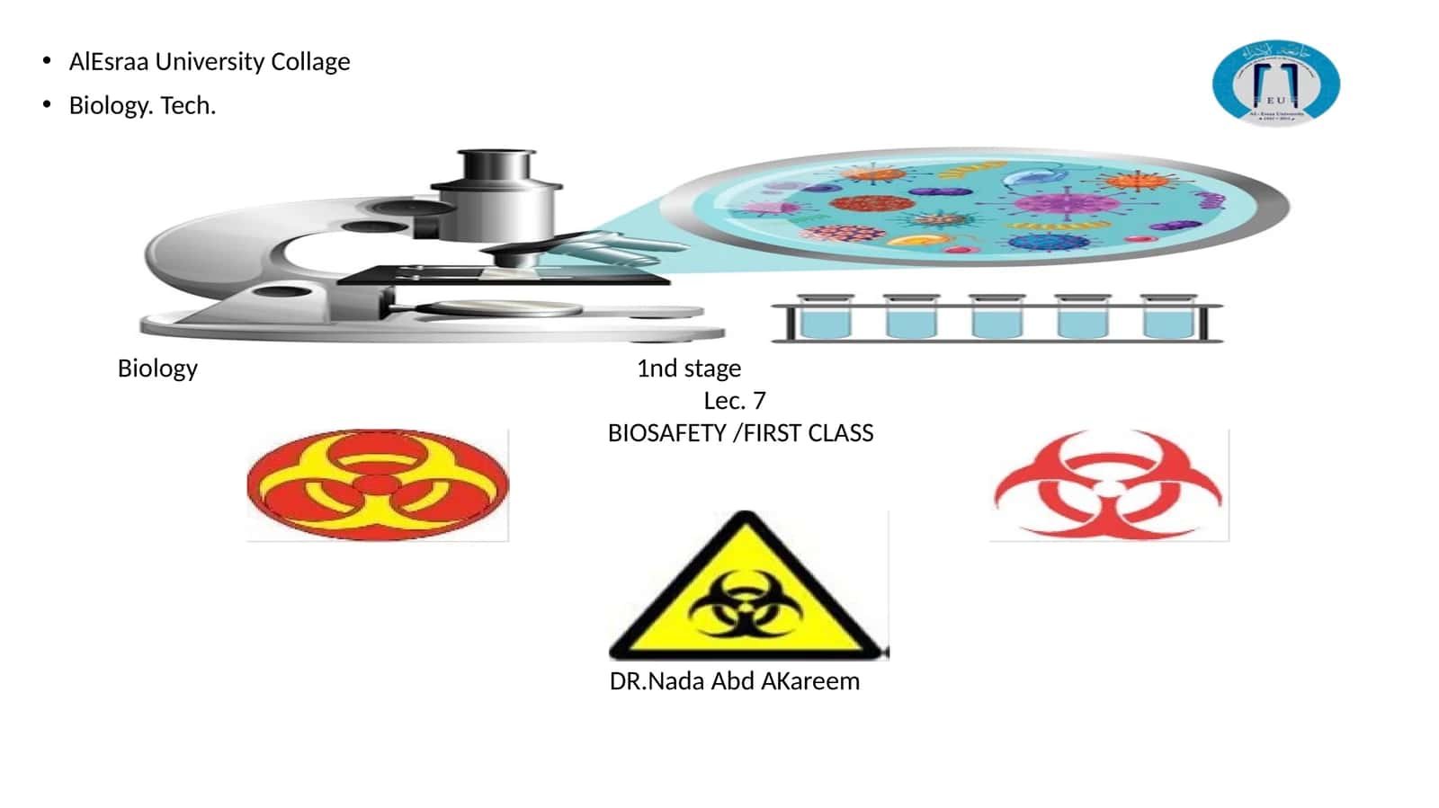 AlEsraa University Collage Biology