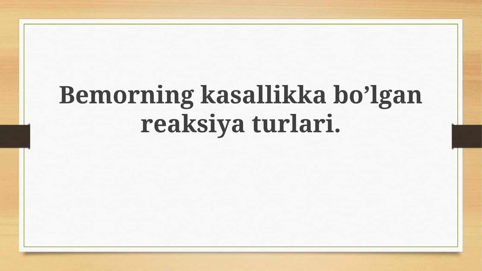 Kasallikka psixologik reaksiya tushunchasi