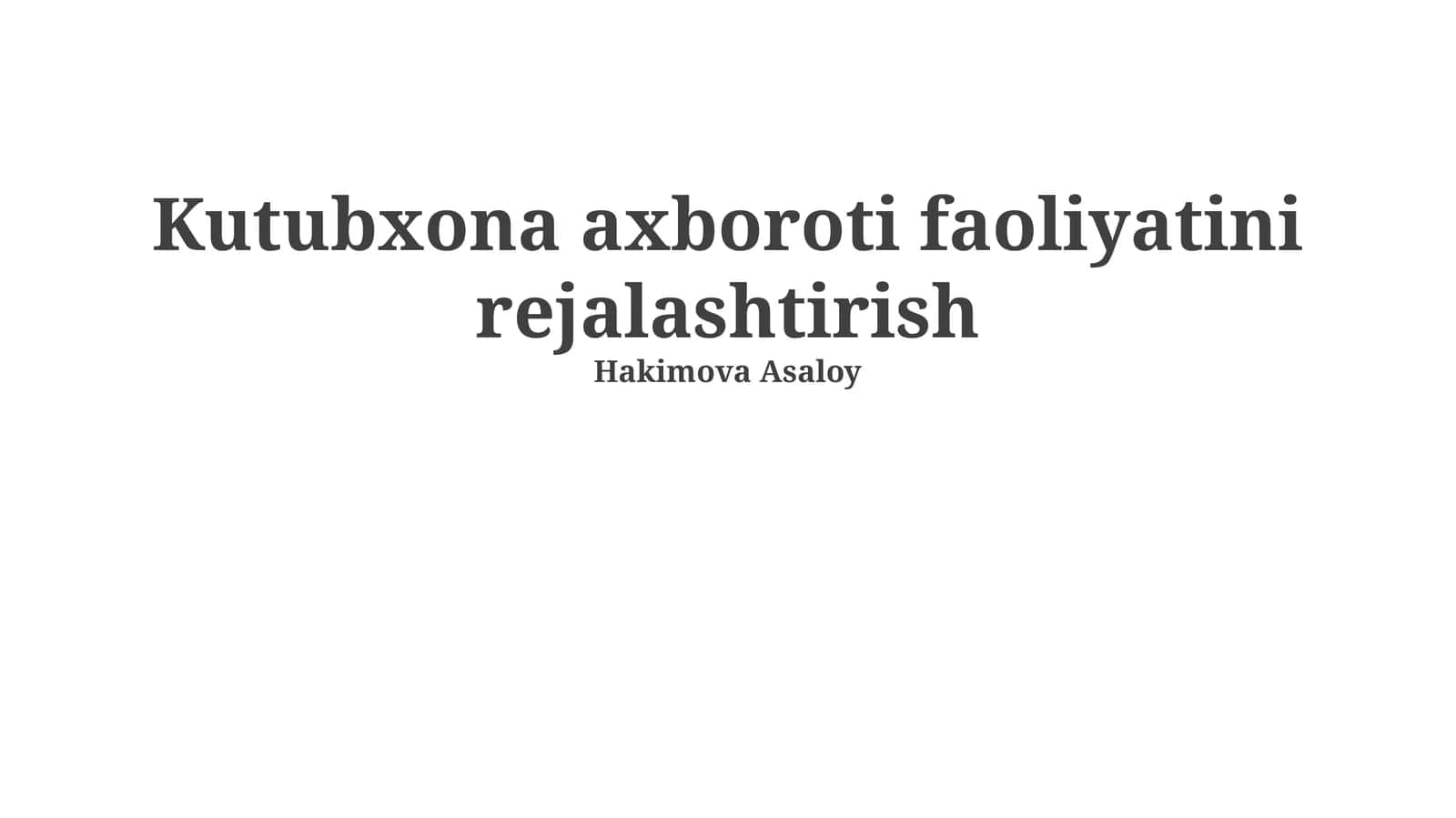 Kutubxona Axborot Faoliyatini Rejalashtirishning Asosiy Bosqichlari