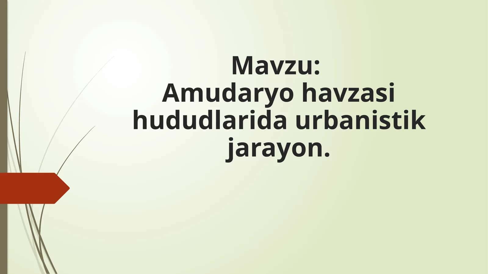 Amudaryo havzasi hududlarida urbanistik jarayon