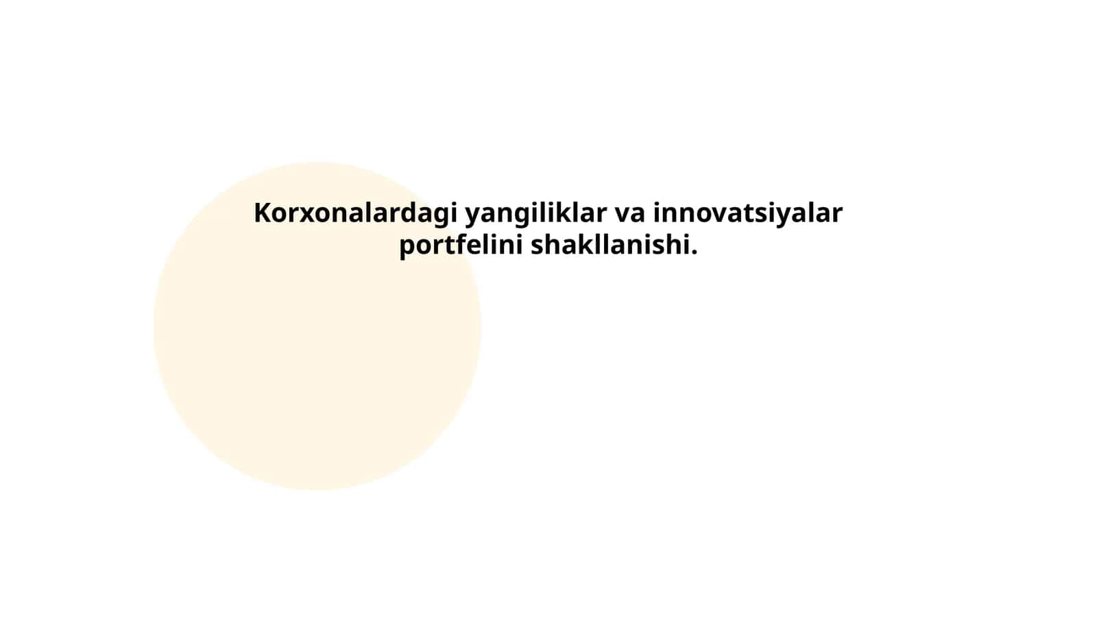 Korxonalardagi yangiliklar va innovatsiyalar portfelini shakllanishi