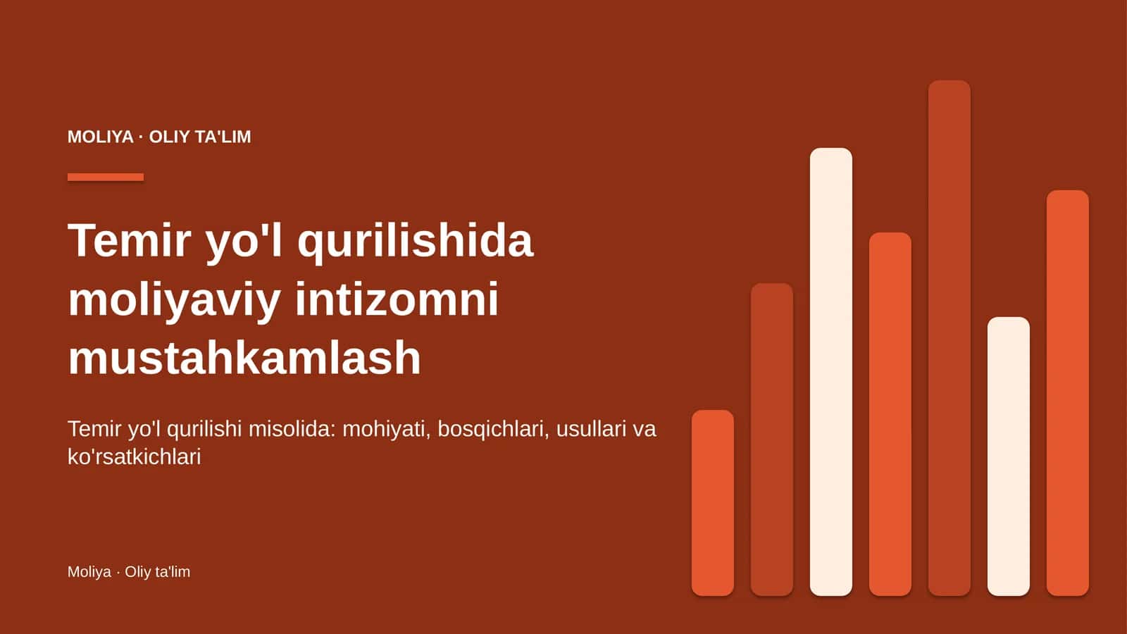 Temir yo'l qurilishida moliyaviy intizomni mustahkamlash