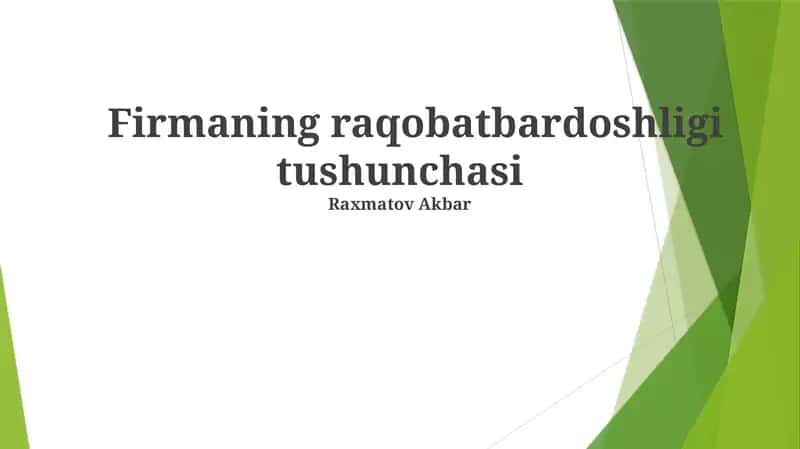 Raqobatbardoshlik Omillari