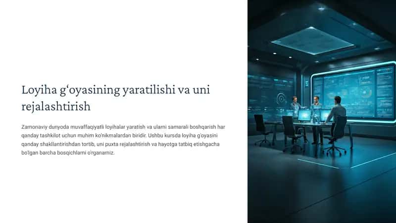 Loyihag‘oyasining yaratilishi va unirejalashtirishi