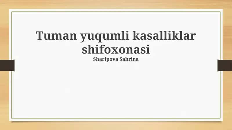 Tuman yuqumli kasalliklar shifoxonasi