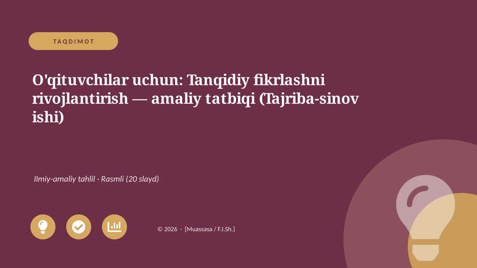 Tanqidiy fikrlashni rivojlantirish