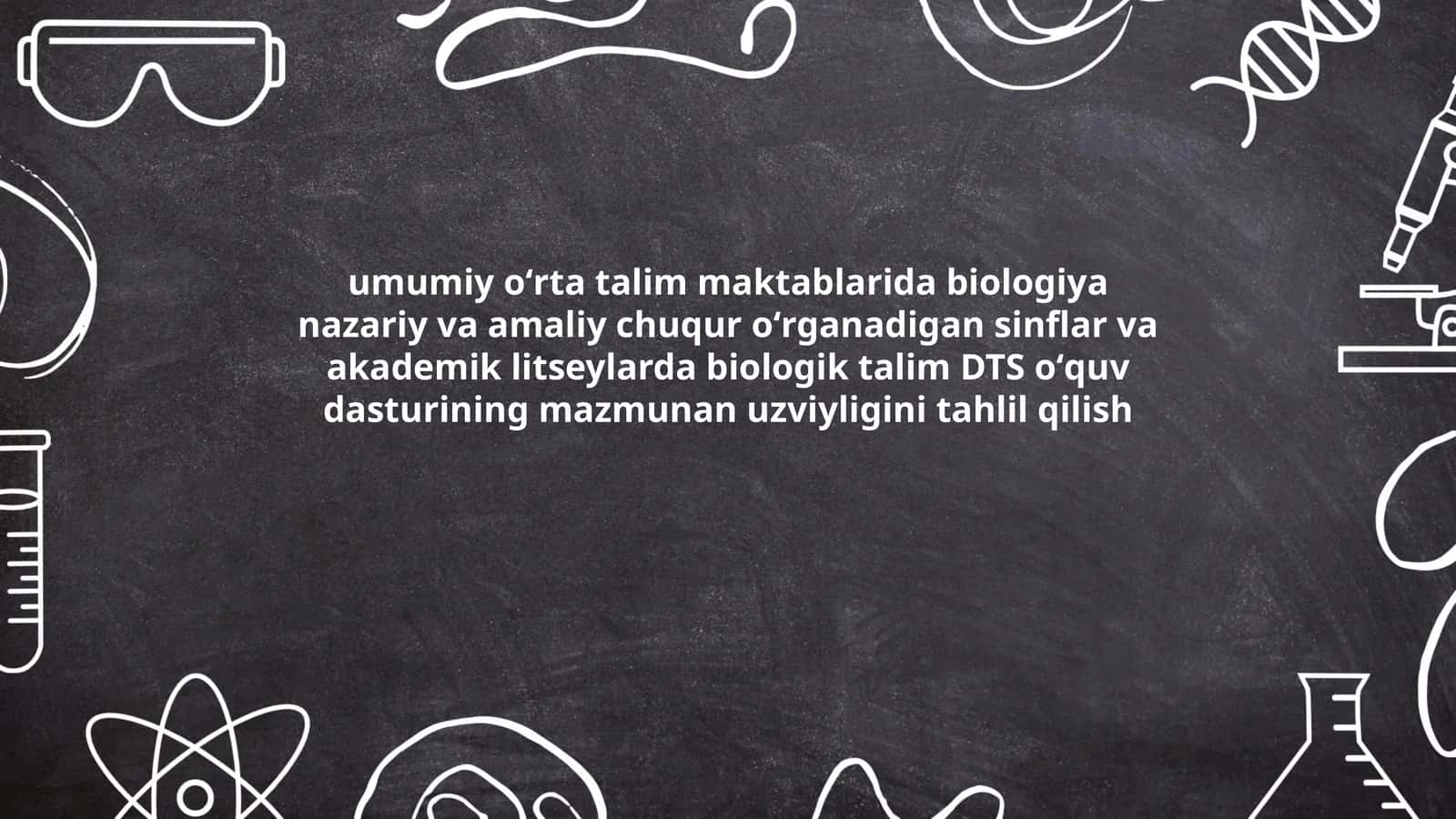 Biologiya DTS oʻquv dasturi