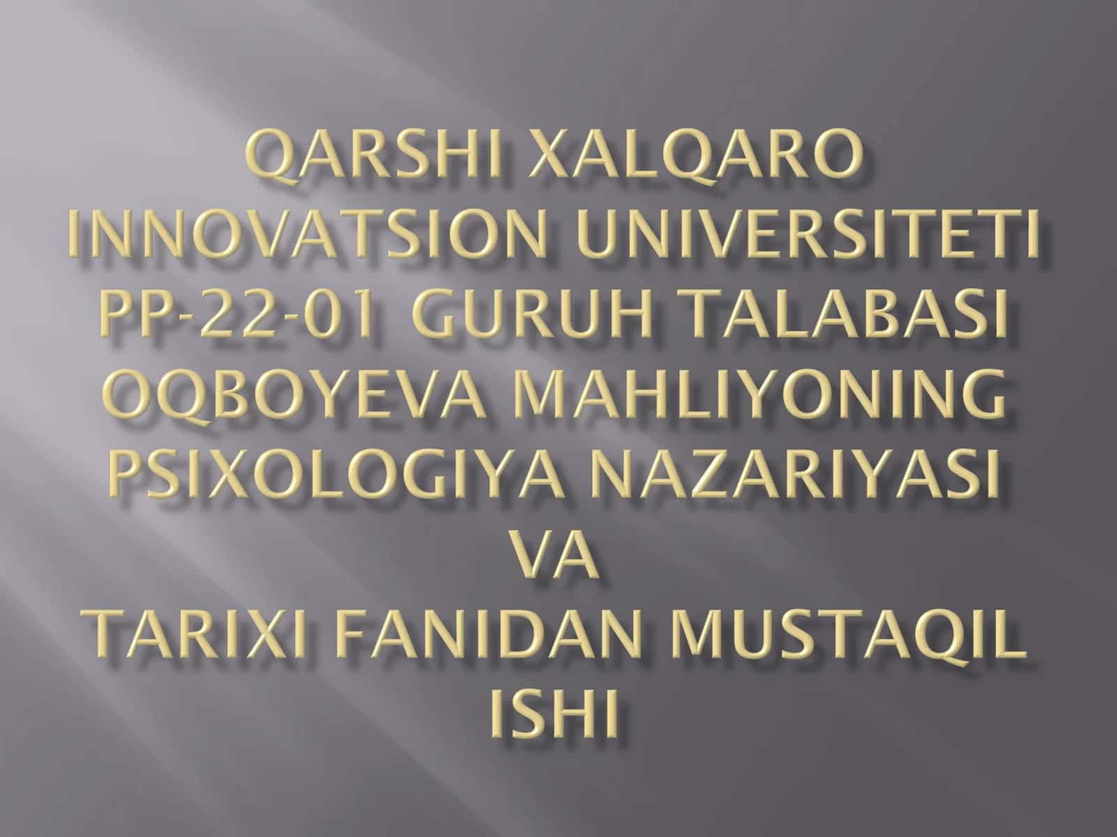 NEMIS PSIXOLOGIYASINING RIVOJLANISHI