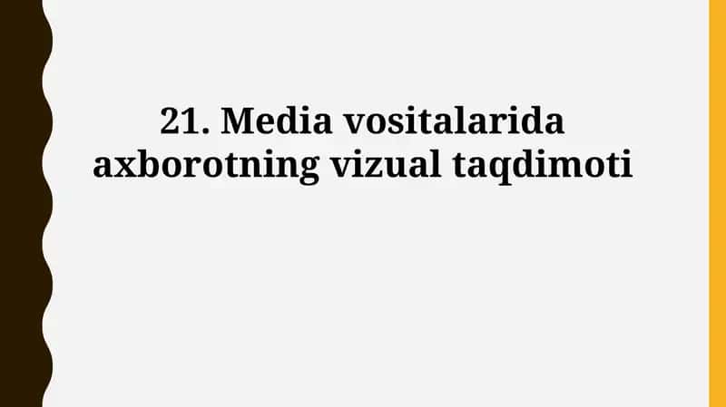 Vizual taqdimotning ahamiyati va elementlari